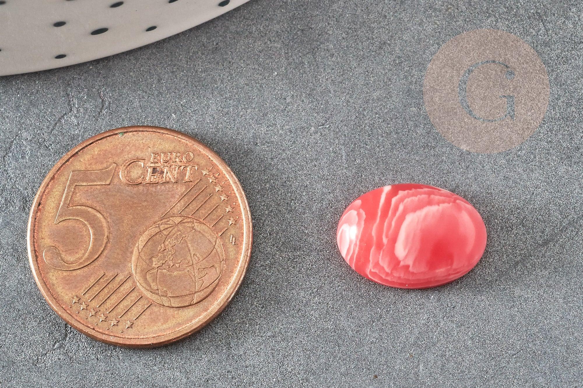 Cabochon ovale agate rayée naturelle 14x10mm, x1 (G2608)