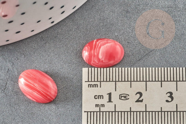 Cabochon ovale agate rayée naturelle 14x10mm, x1 (G2608)