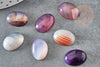 Cabochon ovale agate violette, agate naturelle pour créer des bijoux en pierre naturelle ,18x13mm, x1 G1557