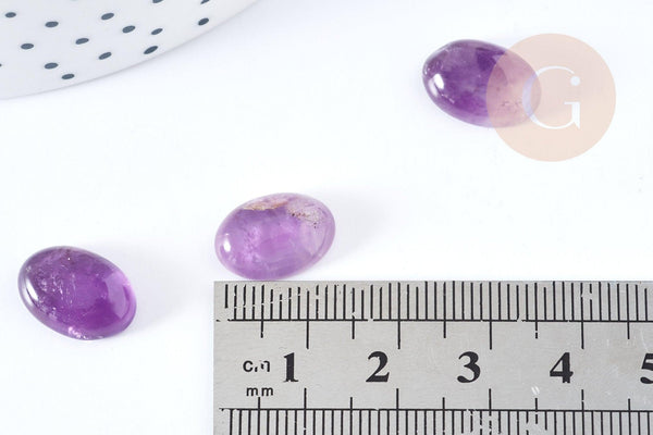 Cabochon ovale améthyste naturel 14x10mm, x1 (G8667)