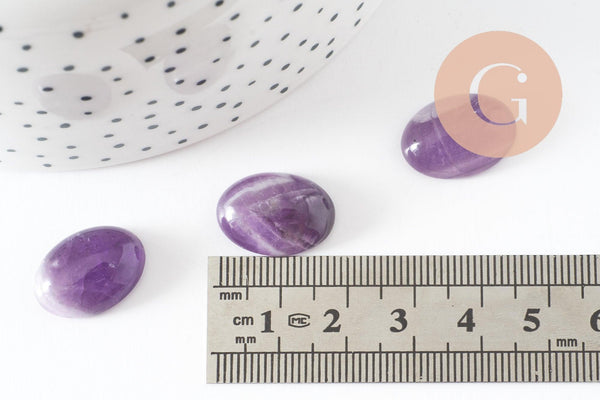 Cabochon ovale amethyste naturelle 18x13mm, x1 (G1183)