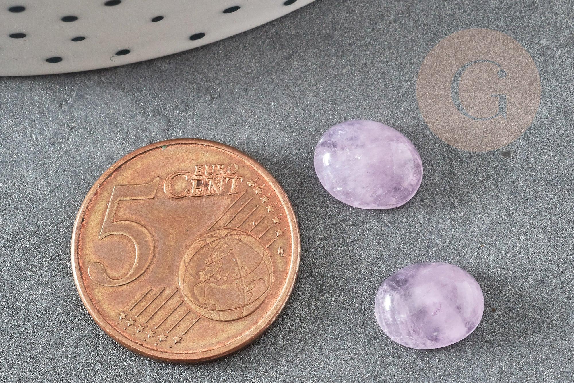 Cabochon ovale améthyste naturelle 8x10mm, x1 (G1184)