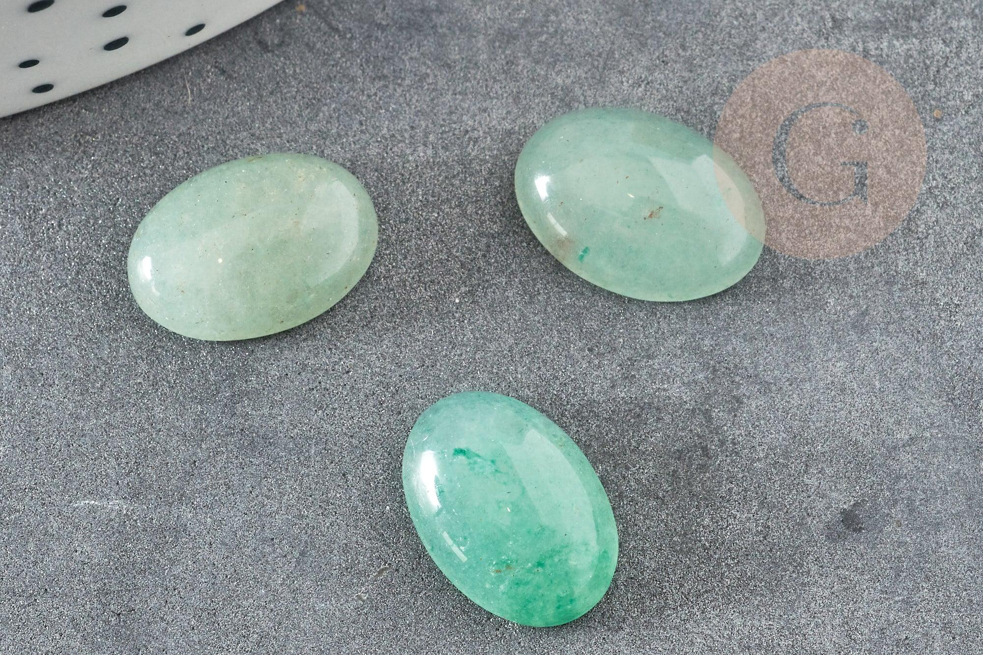 Cabochon ovale aventurine verte naturelle 14x10mm, x1 (G5048)