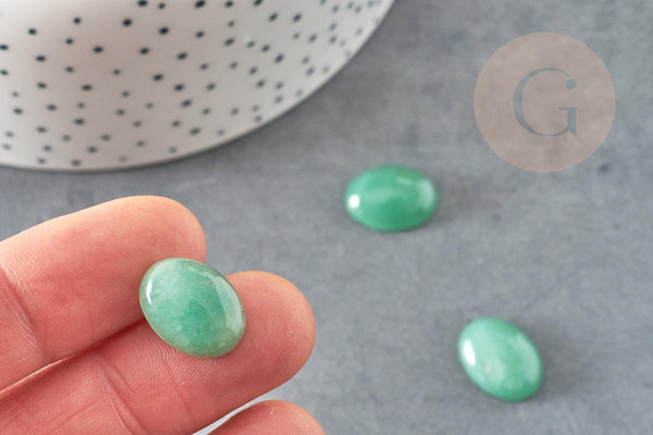 Cabochon ovale aventurine verte naturelle 16 x12mm, x1 (G4002)