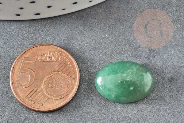 Cabochon ovale aventurine verte naturelle 18 x13mm, x1 (G0376)