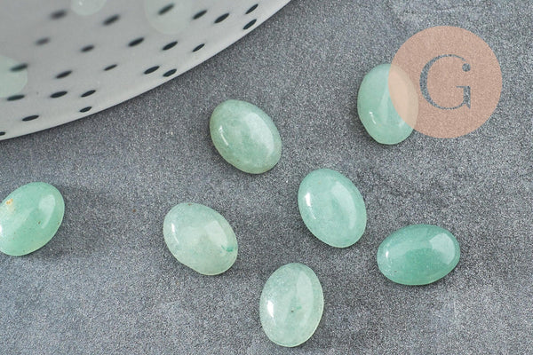 Cabochon ovale aventurine verte naturelle 8x6mm, x1 (G5060)