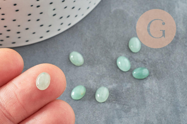Cabochon ovale aventurine verte naturelle 8x6mm, x1 (G5060)