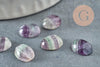 Cabochon ovale fluorite naturelle 10.5 x8mm, x1 (G9697)