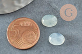 Cabochon ovale jade blanc naturel 10x8mm, x1 (G9512)