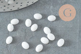 Cabochon ovale jade naturel blanc 8x6mm, x1 (G10527)