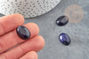 Cabochon ovale jade naturel bleu marine 16 x12mm, x1 (G2932)