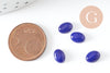 Cabochon ovale jade naturel bleu roi 8x6mm, x1 (G10122)