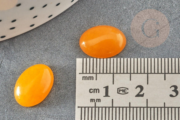 Cabochon ovale jade naturel jaune 14x10mm, x1 (G2607)