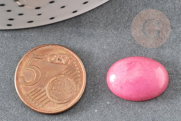 Cabochon ovale jade naturel rose 18x13mm, x1 (G2019)