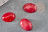 Cabochon ovale jade naturel rouge 10x14mm, x1 (G2694)