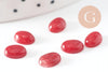 Cabochon ovale jade naturel rouge 8x6mm, x1 (G10124)