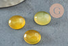 Cabochon ovale jade naturel teinté jaune 12x10mm, x1 (G9514)