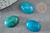 Cabochon ovale jade naturel turquoise foncé 18 x13mm, x1 (G2025)