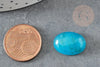 Cabochon ovale jade naturel turquoise foncé 18 x13mm, x1 (G2025)