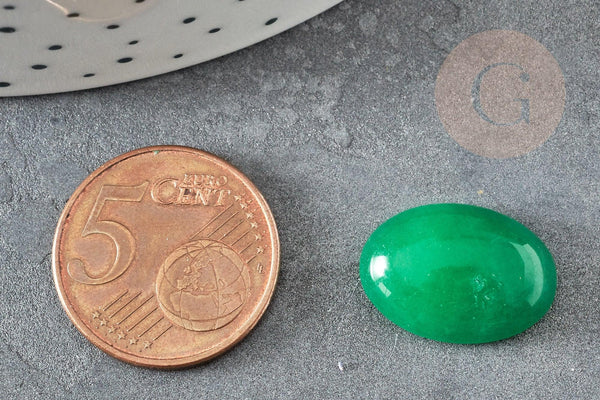 Cabochon ovale jade naturel vert citron 18 x13mm x1 (G0092)