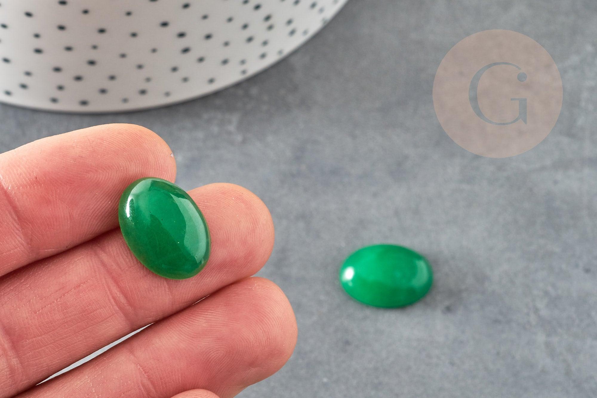 Cabochon ovale jade naturel vert citron 18 x13mm x1 (G0092)