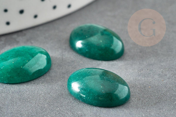 Cabochon ovale jade naturel vert foncé 13x18mm, x1 (G2768)