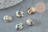 Cabochon ovale jaspe dalmatien naturel 10x8mm, x1 (G1590)