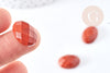 Cabochon ovale jaspe rouge à facettes 18x13mm, x1 (G8602)