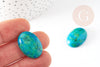 Cabochon ovale jaspe sésame bleu naturel 25x18mm, x1 (G2908)