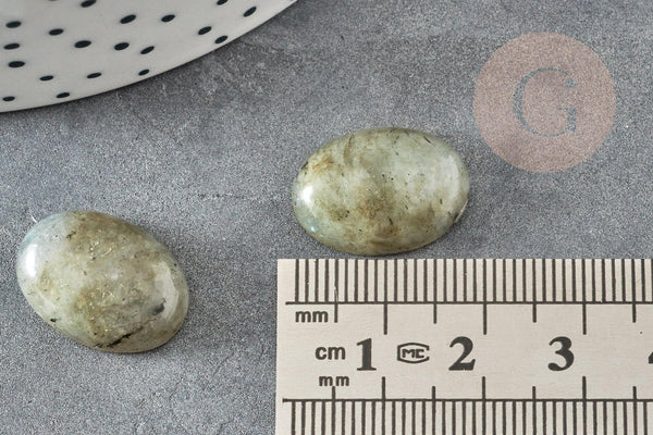 Cabochon ovale labradorite naturelle 13x18mm, x1 (G2227)
