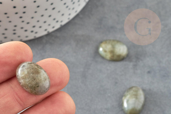 Cabochon ovale labradorite naturelle 13x18mm, x1 (G2227)