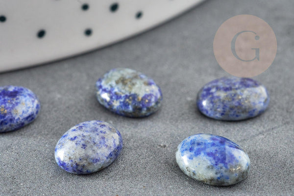 Cabochon ovale lapis lazulis naturel bleu 10x8mm, x1 (G3548)