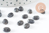 Cabochon ovale larvikite grise naturelle 8x6mm, création bijoux pierre naturelle, x1 (G10178)