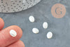 Cabochon ovale nacre blanche 8x6mm, x1 (G9045)
