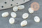 Cabochon ovale nacre blanche naturelle 7x4mm, x1 (G3728)