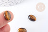 Cabochon ovale œil de tigre marron naturelle 14x10mm, x1 (G8659)