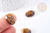 Cabochon ovale oeil de tigre naturel facetté 18x13mm, x1 (G8658)