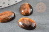 Cabochon ovale œil de tigre naturel marron 13x18mm, x1 (G2069)