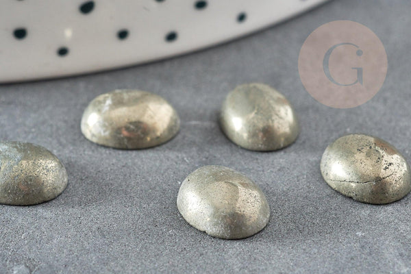 Cabochon ovale pyrite grise naturelle 10x8mm, x1 (G2053)