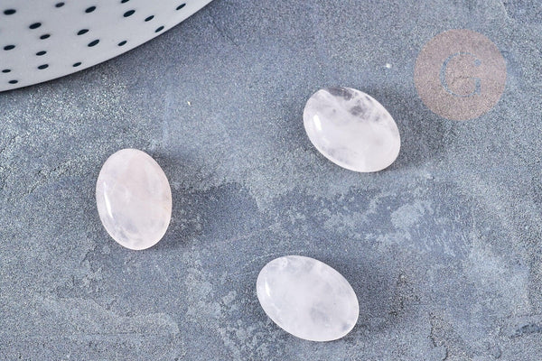 Cabochon ovale quartz rose naturel 14 x10mm, x1 (G8690)