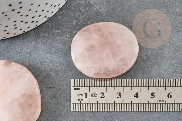 Cabochon ovale quartz rose naturel 43-50mm, x1 (G5056)