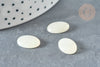 Cabochon ovale résine blanche 14x10x4mm, x1 (G7372)
