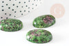 Cabochon ovale rubis zoisite naturelle 25mm, x1 (G2221)