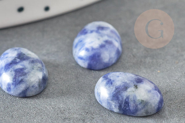 Cabochon ovale sodalite bleue naturelle 14x10mm, x1 (G2595)
