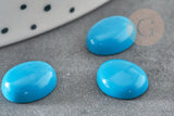 Cabochon ovale turquoise de synthèse 10x8mm, x1 (G1711)