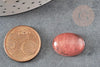 Cabochon ovale verre watermelon stone rose 13x18mm, x1 (G2396)