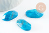 Cabochon rectangle howlite naturelle turquoise facetté 21.5mm, c x1 (G9963)