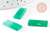 Cabochon rectangle onyx naturelle verte facetté 20x8mm, x1 (G9403)