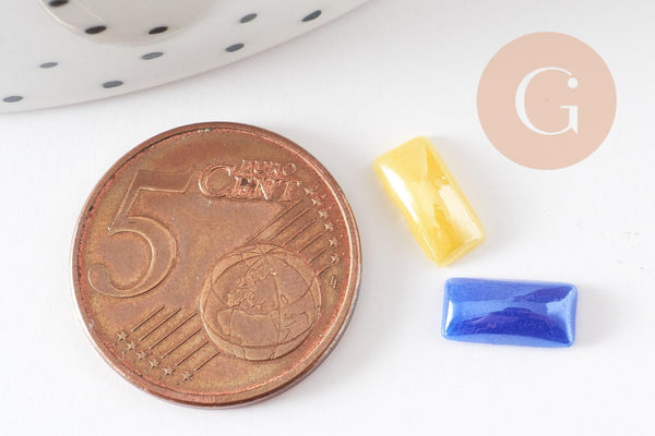 Cabochon rectangulaire verre irisé 10mmx5mm, x20 (G0795)