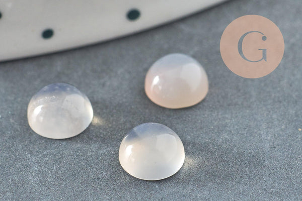 Cabochon rond agate naturelle gris 6mm, x1 (G6990)